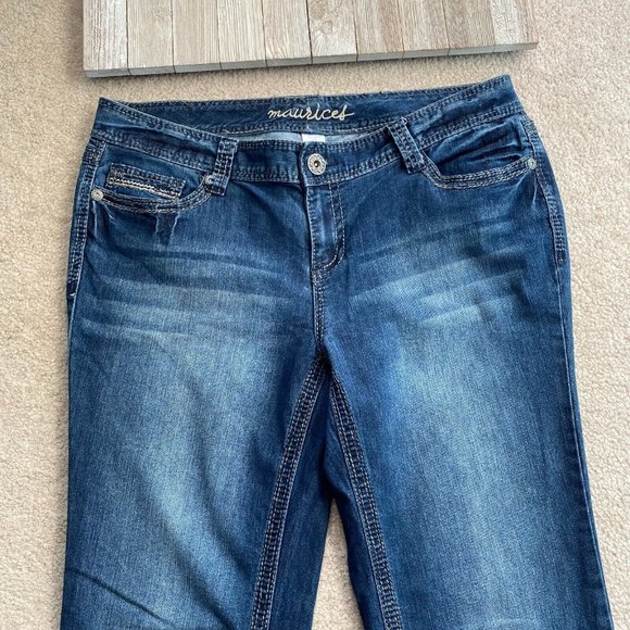 Maurices Juniors 15 / 16 Reg Denim Boot Bootcut Jeans Actual W 36.5 x I 31 3/4 - Picture 3 of 12